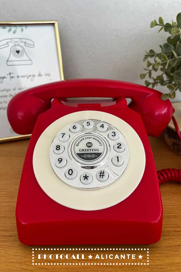 Teléfono estilo retro para grabar mensajes de audio divertidos